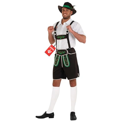 Fun Shack Lederhosen Men Costume, October Festival Costume For Men, Oktoberfest Costumes, Fancy Dress For Adults