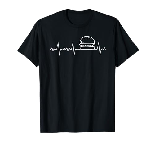 Herzschlag Herzfrequenz Herzlinie Burger T-Shirt I Fast Food T-Shirt Herzschlag Herzfrequenz Herzlinie Burger T-Shirt I Fast Food T-Shirt