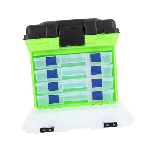 Boîte siège de pêche grosse capacité : mallette rangement outils 4 couches conteneur solide