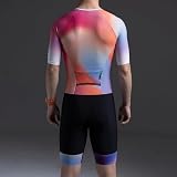 MY KILOMETRE Męski Kombinezon Triathlonowy z Krótkim Rękawem – Jednoczęściowy Trisuit Oddychający i Szybkoschnący z Tylną Kieszenią