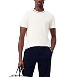 Picture of Lacoste Men's Stretch Piqué Stripe Collar T-Shirt, Flour Striped Collar, 4X-Large