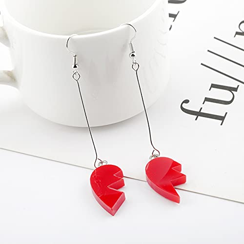 Jemant Brincos de anime femininos modernos em forma de coração com pingente de acrílico estético lon