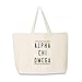 Tote Bags for Alpha Chi Omega - Classic Sorority Name with Double Lines - Large Canvas Tote Bag for Women and Sisterhood