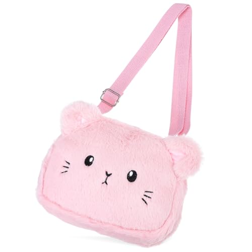 Bolso de hombro de felpa para niña espacioso para evitar perder juguetes