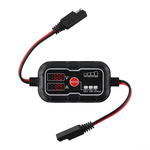 PV-Laderegler, 10 A, 12 V, LCD, digitaler MPPT-Panel-Regler, wasserdichtes Design mit SAE-Anschluss, intelligente 3-stufige Aufladung für Lithium-Batterie für AGM Gel, tiefzyklusversiegelt, geflutet