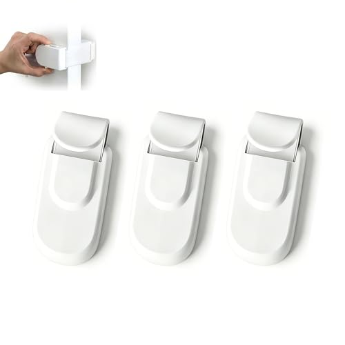 Cerradura de palanca de puerta mejorada a prueba de niños, sin taladro, cerradura de seguridad para niños, fácil de poner portátil, a prueba de niños, para el hogar a prueba de bebés y mascotas (3