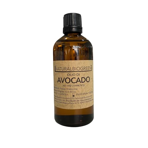 Naturalbiogreen Olio Base Di Avocado In Bottiglia Di Vetro 100 Ml