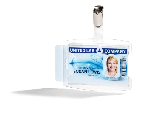 Porte-badges reXycle double fente anti-rayures avec clip robuste