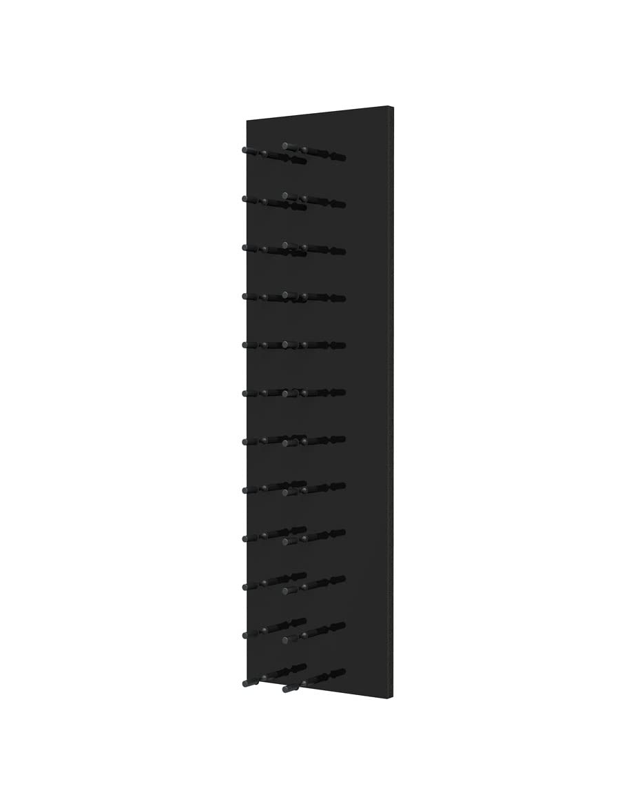 Ultra Wine Racks Fusion Wine Wall Label-Out (4 Foot, Single Deep, Black Acrylic, Matte Black Peg) – Modular Wine Rack for 12 Bottles, Easy Installation for Home Bar or Wine Cellar