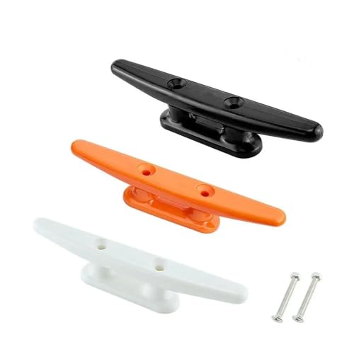 KJUUQBZL 2 Piezas de 6 y 8 Pulgadas Nailon Base Abierta con cornamusas Bajas Planas for Cubierta Barcos Marinos, Cuerdas for Amarre, Accesorios for Canoa Kayak 22(152mm White)