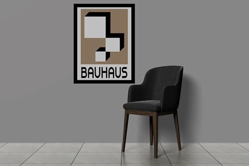 Image of BLINKART Vintage Bauhaus Retro Geometric Aesthetic Poster Gallery | Colorful Wrap Framed For Home Office Studio Living Room Modern Art Studio Decoration Abstract Shapes | (d65) | 13x10 Inch