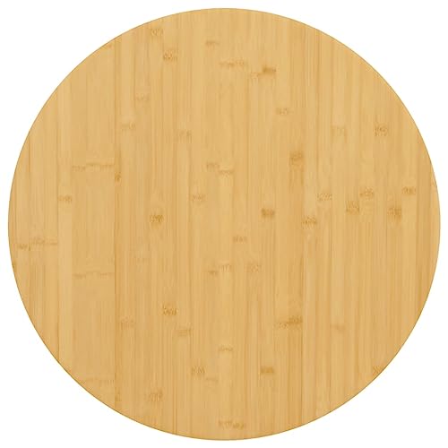 HETFTJN Tischplatte Bambus 60cm rund lackiert, Moderne Arbeitsplatte Küche, robuste Tabletop für Couchtisch Bistrotisch Outdoor und Indoor, einfache Montage für Living Room, Café und Garten