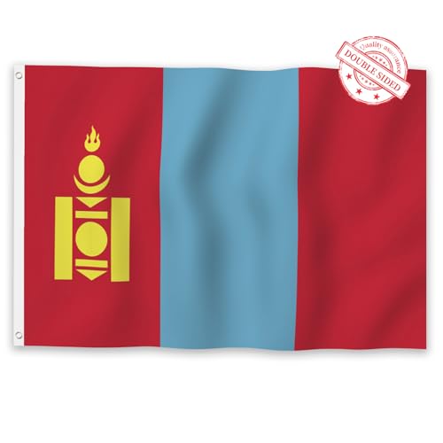 Drapeau de la Mongolie 180x300cm double face avec 2 oeillets solides