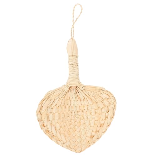 BESTonZON Natural Palm Leaf Hand Fan Large Size Original Color Handle Handmade Dried Palm Leaves Fan for Summer Cooling Suitable for Concerts Weddings and Performance Use