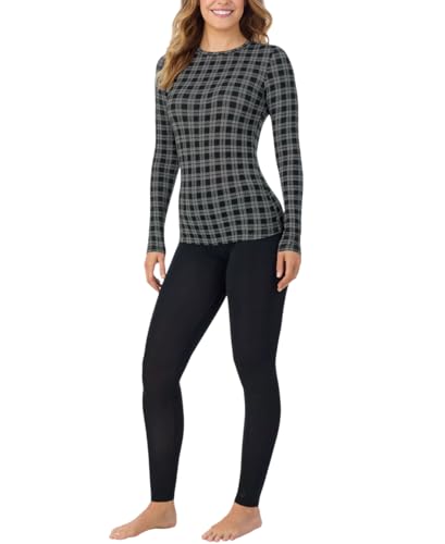 Image of Cuddl Duds Women's Softwear with Stretch Long Sleeve Crew Neck Top -Layering Top with Smooth Fabrication, Body-Hugging Fit