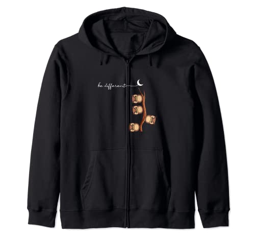 Sea diferente Autismo Luna colgante búho con búho Sudadera con Capucha
