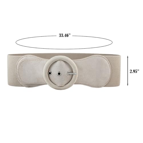 Fashion Wide Stretchy Cinch Belt for Women Retro Vintage Chunky Buckle Elastic Belts for Dress2