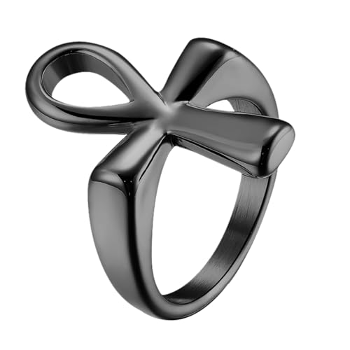 Anneau égyptien croix Ankh homme bague acier inoxydable finition joaillerie luxe
