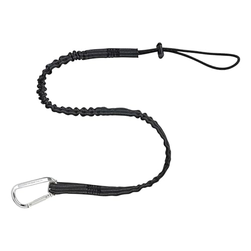 Image of Ergodyne Squids 3100 Tool Lanyard with Single Carabiner and Adjustable Loop End, Standard Length Black