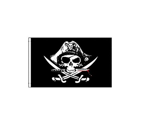 6 ft. Deadmens Chest Safety Flag with 5/16" White Pole (No Mounting Hardware)
