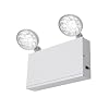 TANLUX New York City Approved Emergency Light, Emergency Lights with Battery Backup, White Steel Housing, AC 120/277V, Two Heads