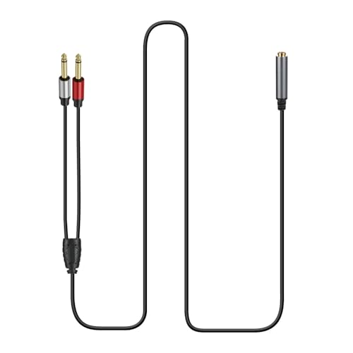 Cable divisor de audio Jack 6.35mm 9.8 pies miniatura 3