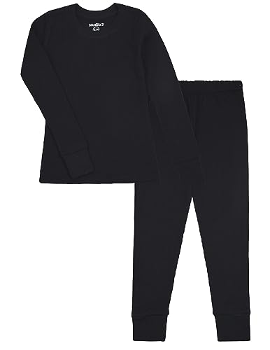 Studio 3 Kids' Thermal Long John Set for Girls - 4 Piece Underwear Long-Sleeve Shirt and Bottom - Cold Weather Base Layer Set2