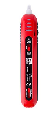 Gardner Bender VD7500LBCS Non-Contact Voltage Light Bulb & Fuse Tester, 12-600 V AC, Red