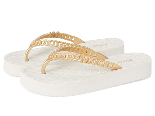 Michael Kors Womens Zaza Flip Flop Cream 9 Medium