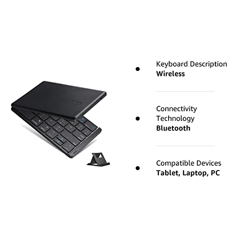 Iclever Bk06 Mate Foldable Bluetooth Keyboard, Wireless Portable Keyboard - Pocket Size Multi-Device Keyboard, Ultra Slim Leather Keyboard For Ios, Android, Windows, Tablet, Iphone, Laptops, Mac #TOP7