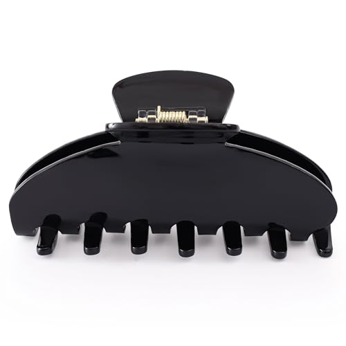 Dwenarry Big Hair Claw Clips for Thick Hair Acetate Nonslip Large Black Hair Clips Celluloid Butterfly Jaw Clips Strong Hold for Women
