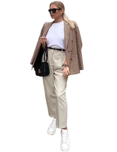 Blazer pied-de-poule femme boutons croisés veste costume