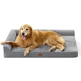 COZY KISS Orthopädisches Hundebett für große Hunde, XXL-Hundesofa für extra große Hunde, große, stützende Schaumstoffpolsterung mit wasserdichtem Bezug und Rutschfester Unterseite, Grau