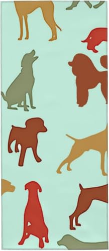 犬柄 可愛い犬 タオル フェイスタオル マイクロファイバー ホテル仕様 ふわふわ 柔らか肌ざわり ハンドタオル 吸水速乾 薄手 バス用品 プレゼント 12x27.5in