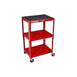 kaiserkraft | Metallwagen | Tragfähigkeit 135 kg | 3 Etagen | Gestell Rot