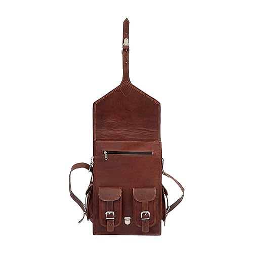 Shy Shy Let’S Touch The Sky IHA_1008 Shy Shy Let'S Touch The Sky 15 Inch Vintage Leather Backpack Laptop Messenger Lightweight Rusksack Sling Bag Men (11 Inch (W) X 15 Inch (H)) Brown thumb #5