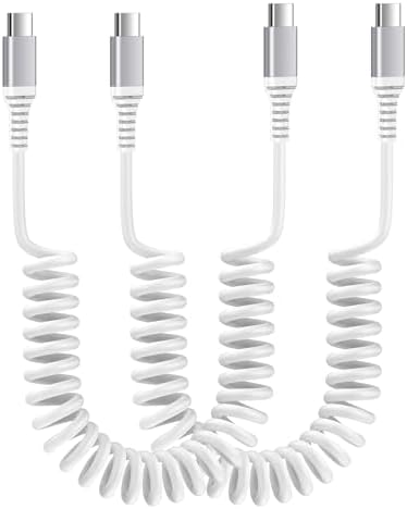 Samsung Car Charger Fast Charging Type C Cable Android Auto Coiled USB C Cell Phone Power Cord 2Pack 3ft 6ft for Samsung Galaxy A14 5G A54 S24 S23 Ultra A15 A25 A13 A32 S22 S21 S20 A53 A23 A52,Pixel 8