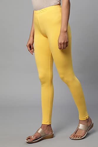Image of Aurelia Yellow Cotton Lycra Tights
