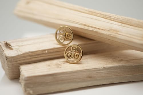 Boucles d'oreilles Triskel en plaqué or 18k durable 3 microns