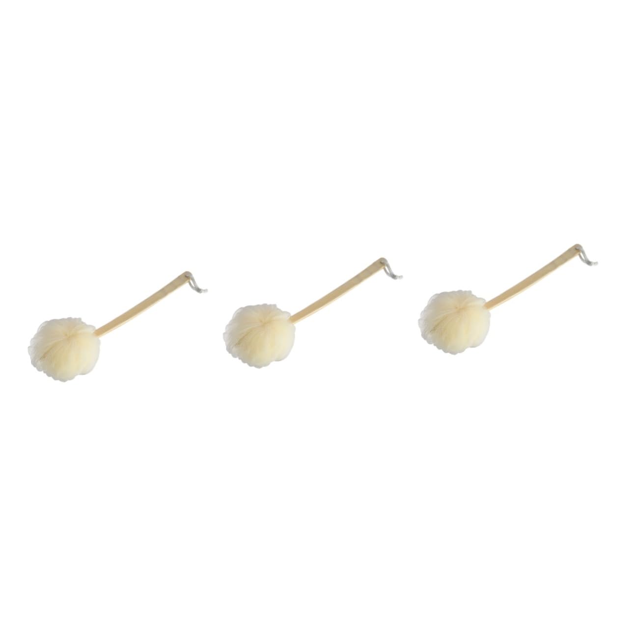 Healvian 3pezzi Spazzola Esfoliante Per Con Manico Lungo Legno Palla Da Bagno Morbida Per Pulizia e Scrub Accessorio Per Della Per Esfoliazione e Relax Durante Bagno
