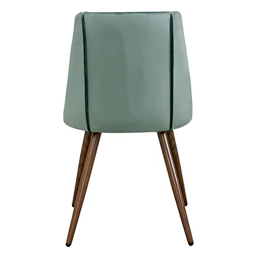 Homy Casa Dining Chairs Set Dining Room Chairs Set Of 2, Upholstered Velvet Kitchen Chairs Mid-Century Modern Side Chair Set Accent Chairs With Soft Seat Metal Legs, Cactus #TOP7