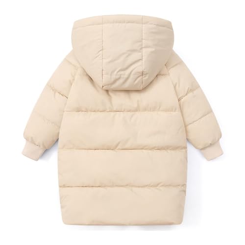 Girls Puffer Jacket Long Down Coat Heavyweight Hooded Padded Winter Coat Medium Length Quilted Outwear for Kids4
