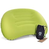 9th WAVE CLOUDPILLOW Ultralight Inflatable Camping Pillow - for Comfortable Sleeping While Travel, Hiking, Backpacking or Hammock Hangout (L, Green). Don’t Leak air.