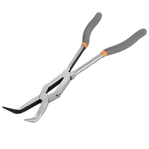 Navaris tangenset met 3 tangen – Dubbelscharnier punttang – Extra lang voor krappe ruimtes – Gereedschap set – 1 rechte tang en 2 gebogen punt tangen