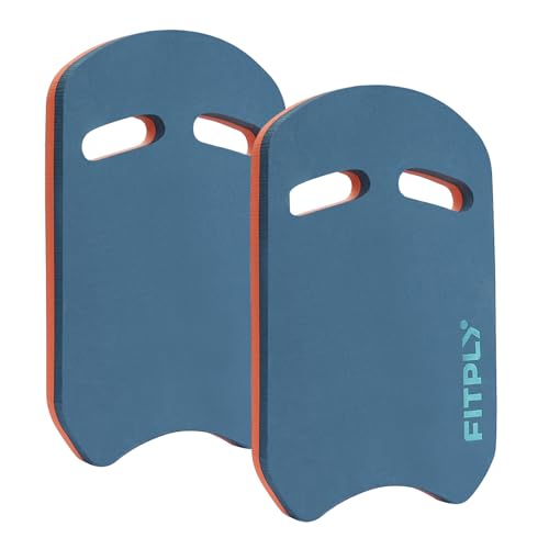 Fitply 2PCS Kick Board Swim for Adult & Kid - High Buoyancy EVA Swimming Kickboard, Swimming Training Aid for Pool & Open Water, Kickboard Adult Swim Training, Safety Board (Dark Blue & Orange)