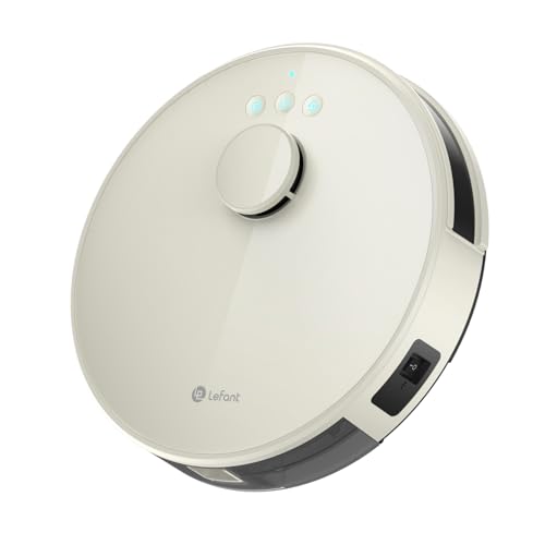 Lefant M1 Robot Aspirapolvere Lavapavimenti con Mappatura dToF, 5500Pa, Serbatoio Polvere 520ml + Acqua 160ml, Ultra Sottile 32cm, 200 Minuti Autonomia, Compatibile Alexa - Champagne