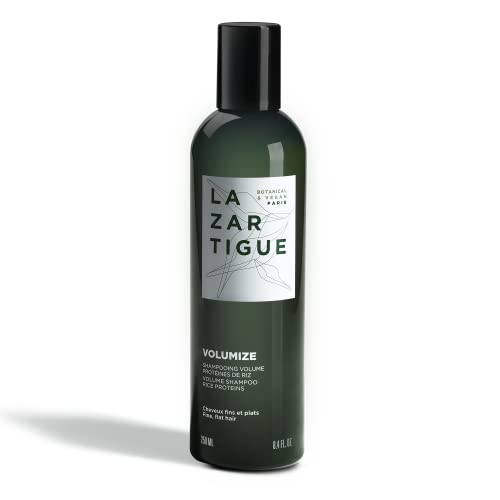Lazartigue Volumize Shampoo, Rice Proteins, Adds Body & Shine to Fine Hair, Vegan, Sulfate & Silicone Free, 8.4 Fl Oz