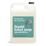 EVOLVED BY NATURE Liquid Hand Soap Refill, 128 Oz, Rosemary Lemon, Biodegradable Formula