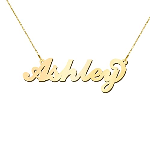 TSD 10K Personalized Name Necklace in Flourish Font by JEWLR
