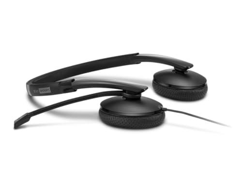 Image of Lenovo Wired VoIP Headset (UC) with EPOS BrainAdapt & ActiveGard Technology, Zoom Certified, UC Platform Optimized, USB-C Plug, Lightweight Design, Hearing Protection, Plug-and-Play, Comfortable